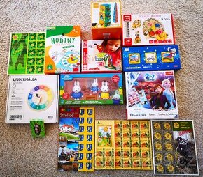 Dřevěné hry,hračky,Pexeso, hodiny,dřevěná skládačka + vklá