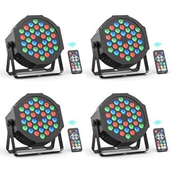 4ks 36LED 3w RGB Par světla 4x Dálkové a DMX