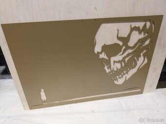 Plechový obraz na stěnu - zlaté Memento mori