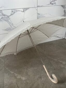Svatební krajkový deštník – nový, nepoužitý