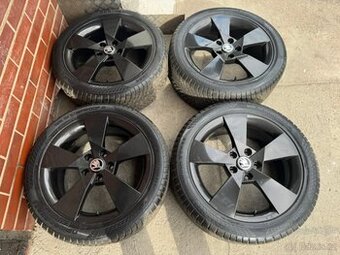 Alu 17" 5x112,škoda DENOM BLACK zimní pneu NOVÉ O3 TOP