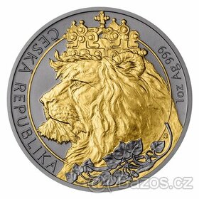 Stříbrná mince Český lev 2021 ruthenium