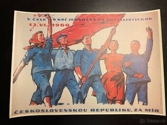 Plakát - 50 let KSČ -ROH komunismus, propaganda 25