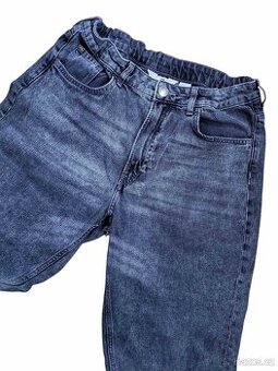 H&M džíny/rifle šedé širší střih, vel. 170, dobrý stav - 1