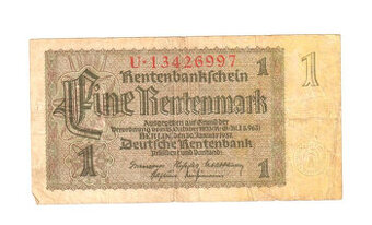 Bankovka 1 Rentenmark z roku 1937, série U