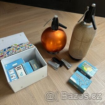 Retro sifonové lahve Kovočas včetně bombiček