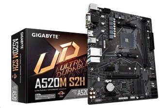 GIGABYTE MB Sc AM4 A520M S2H, AMD A520, 2xDDR4, 1xHDMI, 1xDV