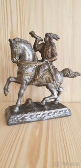 OLDŘICH NA KONI, UMĚLECKÁ PLASTIKA ORIGINÁL SOŠKA 1850-1899