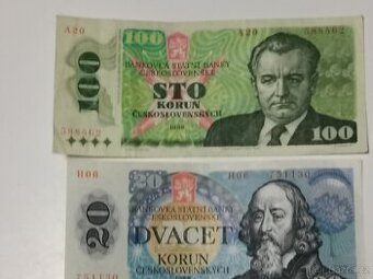 Staré retro Československé bankovky