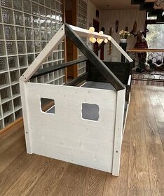 Krásná, dětská domečková postel black/white