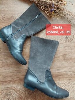 Vel. 39 Clarks kožené kozačky