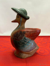 Stará dřevěná kachna, ručně vyřezávaná  Výška: 22 cm - 1