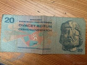 Československo, 20 Koruna 1970, série L 53 bankovka numismat