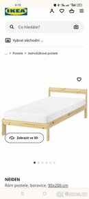 Postel Neiden IKEA + rošt a matrace
