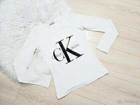 bílé  tričko s nápisem CK dlouhý rukáv Calvin C vel M
