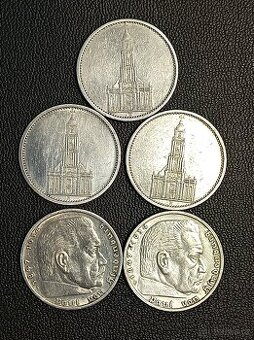 5 Marek (5 DM) - Německo - 5 kusů (sada 2)