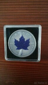 1oz Stříbrná mince Maple Leaf antique kolorovaná