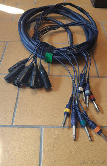 Multikabel_3m_8x XLR_male+Jack_nesymetrický