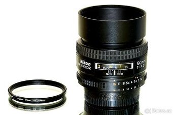 Nikon AF Nikkor 50mm 1,4D + UV filtr TOP STAV