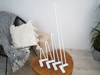 Industrial Hairpin Podnož Noha 2 ramenná Bílá 1ks