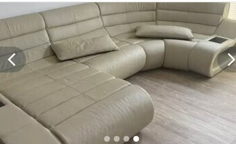 Kožená velká sedací souprava Zamluveno