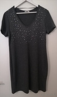 Světle šedé svetříkové šaty, vel. 44