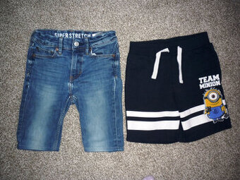 Džínové a balvněné kraťasy vel 134