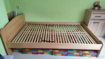 Prodlouzena drevena postel s rostem 120210cm