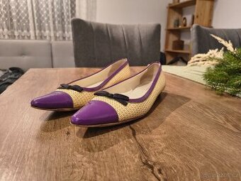 PRADA Raffia Colorblock Baleríny - Velikost 40