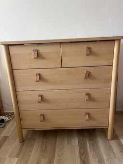 Komoda šuplíky ikea BJÖRKSNÄS s 5 zásuvkami, masiv bříza