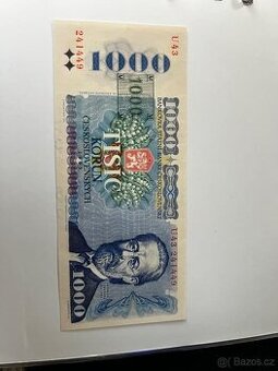 Vzacna serie U 43 1000 korun 1985