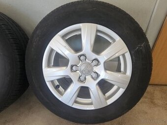 Alu Audi 7,5x16 ET 45 + pneu letní Pirelli 225/55/16, 5-6 mm