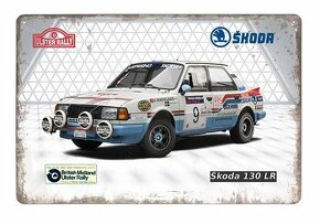cedule plechová - automobil Škoda 130 LR - Ulster Rally 1987