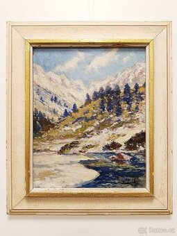 Obraz Jan Medek, Vysoké Tatry 1962,olejomalba 43x37