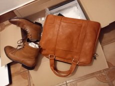 kožené boty pánske hnědé skoro nové camel a cognac