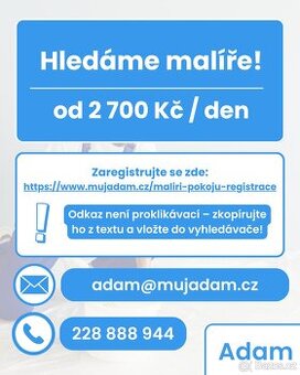 Malíř pokojů Liberec - Vydělejte si od 2700 Kč denně