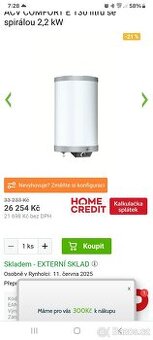 Nerezový bojler ACV 130l CUG