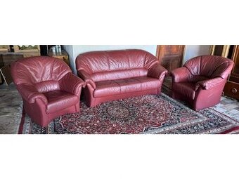 Kožená sedací souprava 3+1+1,3127