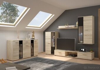 Obývací stěna dub sonoma s komodou