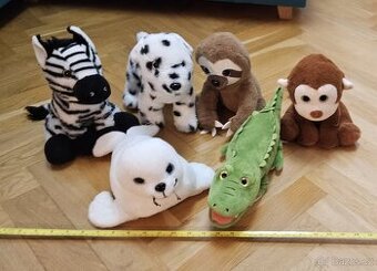 Plyšáci - zvířátka (zebra, opice, krokodýl ad.)