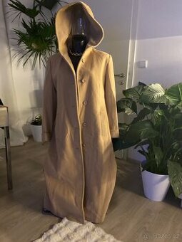 Mango kasmirovy kabat camel bezovy vlneny 38