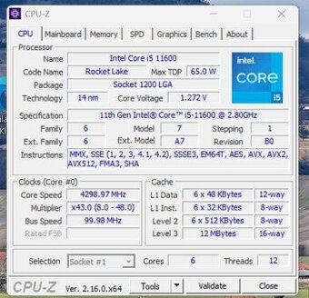 CPU Intel Core i5-11600