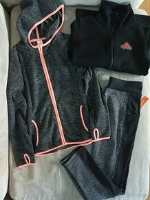 Fleecová mikina a termo legíny/ tepláky vel. 146/152