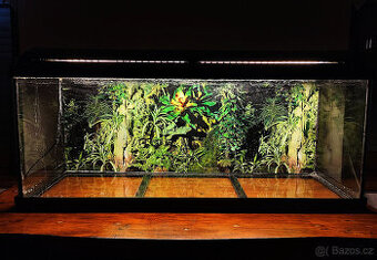 Akvárium cca 100x40x30cm + topení+příslušenství