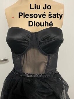 Korzetove saty cerne maturitni dlouhe plesove 36