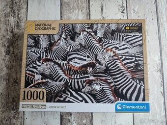 Puzzle Clementoni National Geographic 1000 dílků, zebry