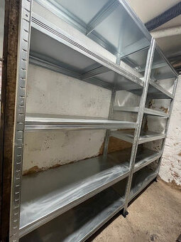 Kovový regál Biedrax 40 x 100 x 180 cm, zinkovaný, 6 polic