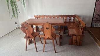 Selský stůl, lavice a židle