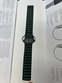 Apple Watch řemínek kožený tah 41/40/38mm zelený - S/M