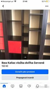 Ikea Kallax dvířka červená